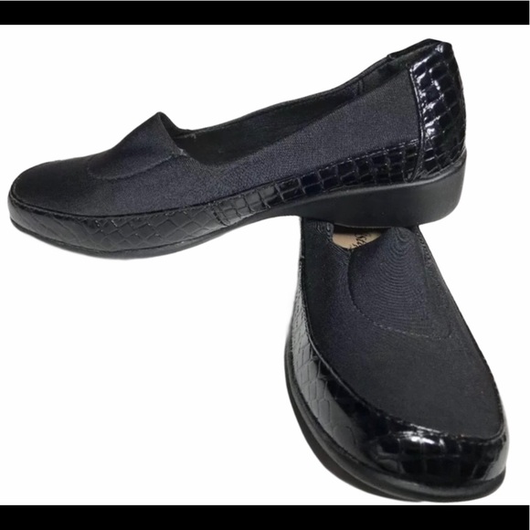 Angel Steps Shoes - Angel Steps Comfort Loafer Black Textile 7W